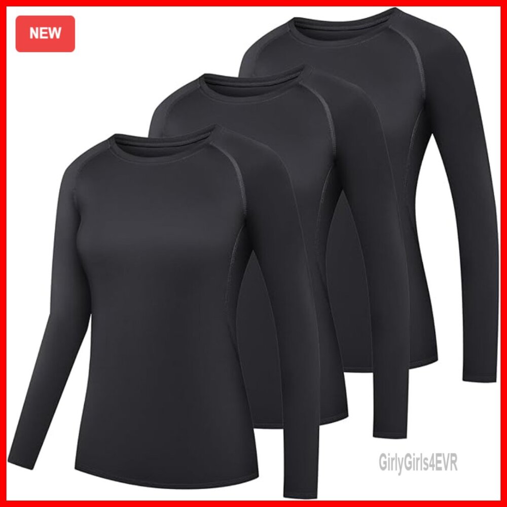 Long Sleeve Compression Workout Top Quick Dry Ath… - image 1
